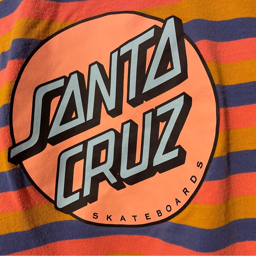 Santa Cruz Striped Skateboard Tee